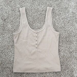 Abercrombie & Fitch Light Beige Cropped Tank Top